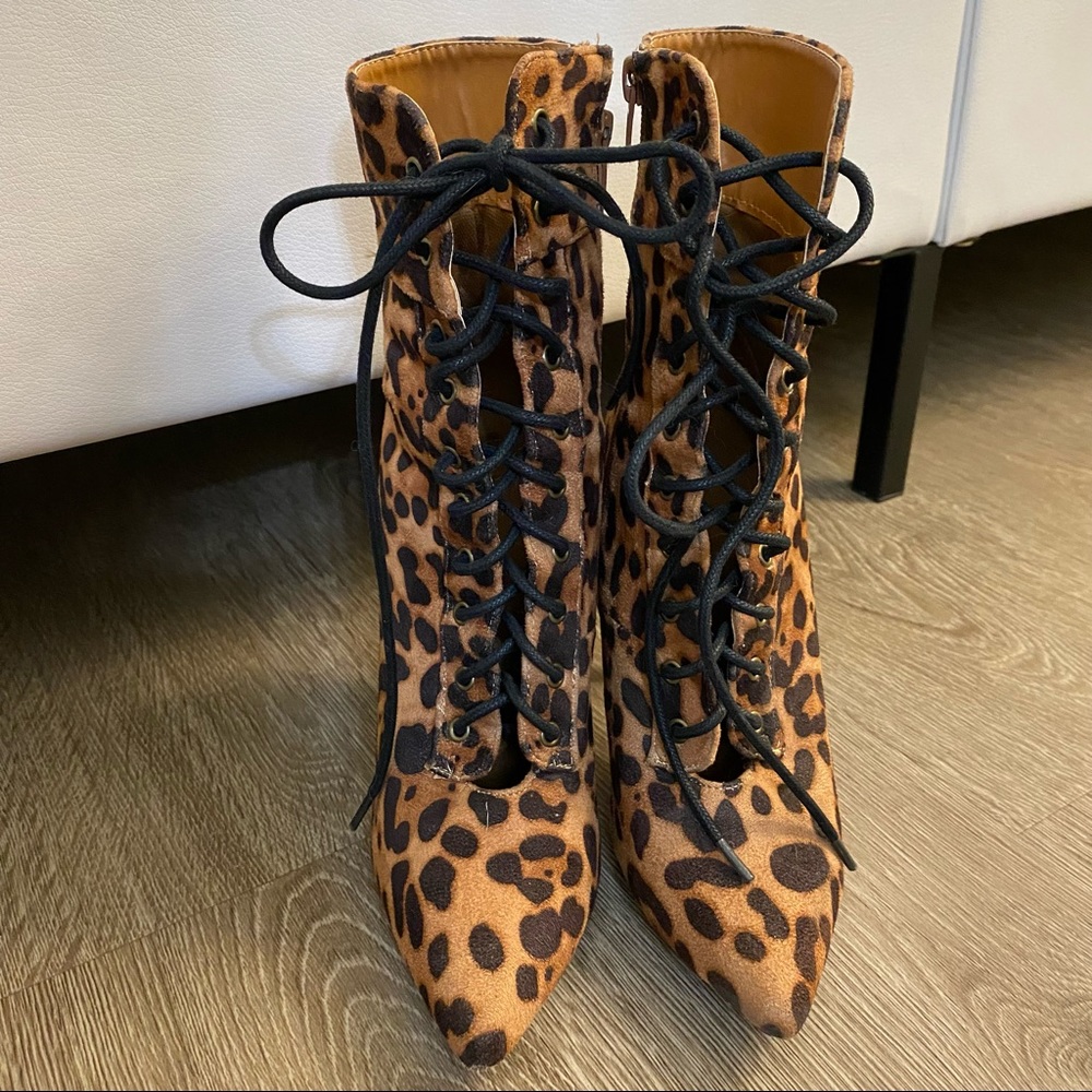 Leopard Print High Heel Boots
